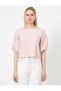 Crew Neck Short Sleeve Flared Sleeves Blouse - 3
