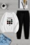 Unisex the Weekend Design Printed Crew Neck Sweatshirt - 2-Piece Tracksuit Set