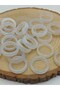 Agate Stone Ring – Misty White Mottled – Faceted Cut – 6 mm Thickness (59914)