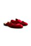 Burgundy Color Laceless Genuine Leather Velvet Half Shoes