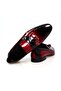 Red Black Color Genuine Leather Patent Leather Laceless Men's Shoes - 2