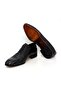 Black Color Lace-Up Genuine Leather Men's Shoes - 3