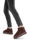 1. Grade Quality Brown Suede Thick Sole Wool Lined Women's Boots Fon44 - 3