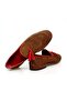 Tan Color Laceless Genuine Leather Suede Men's Shoes - 2