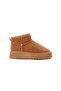Tan Suede Thick Sole Woolen Fur Women's Boots Fon44 - 5
