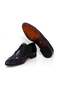 Black Color Lace-Up Genuine Leather Men's Shoes - 3