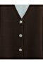 Buttoned Front Bearded Casual Knit Cardigan - Brown - 5