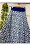 Patterned Chiffon Boho Lined Flared Skirt - 2