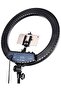RL-18 LED Soft Ring Light, 3200K-5600K, Adjustable Brightness, 3 Holders, USB, Remote, White - 3