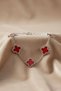 Men Women Couple Bracelet Red Petal Leaf Form Design Steel Bracelet - 4