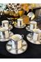 6-Piece Silver (Platinum) Color Engraved Motif Coffee Cup Set 90 ml (Chestsilver)