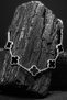 Men's and Women's Couple Bracelet Night Black Onyx Stone Form Detailed Petal Leaf Model Steel Bracelet - 4