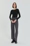 Knitted Elastic Waist Wide Leg Trousers Smoked - 3