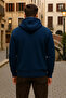 Men's Winter Hooded Blue Zippered Oversized Sweat - 6