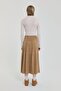 Pleated suede skirt camel - 4