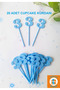 20 Pcs Blue Number 3 Cupcake Picks - Baby Boy 3 Years Old Birthday Cake Decoration Supplies