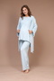 Women's Blue Spanish Sleeve K Double-Breasted Collar Winter Special Design Maternity Maternity Dressing Gown Pajama Set Set - 3