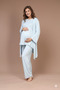 Women's Blue Spanish Sleeve K Double-Breasted Collar Winter Special Design Maternity Maternity Dressing Gown Pajama Set Set - 2
