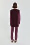 Knitwear Combination Knitted Trousers Tunic Set Burgundy - 4