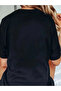 Printed Oversize Crew Neck Tshirt Black - 2