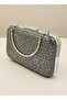 Platinum Color Crystal Stone Women's Evening Dress Bag - 4