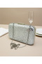 Silver Color Crystal Stone Women's Evening Dress Bag - 6