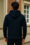 Men's Winter K.Lacivert Oversized Long Cardigan Sweatshirt - 6