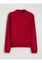 Alita City Lcw Modest Red Oval Neck Self-Patterned Women's Knitwear Sweater - 5