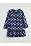 Lcw Kids Blue Crew Neck Patterned Girl's Dress