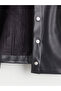 Lcw Kids Black Floral Leather Look Girls' Jacket - 4