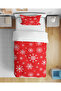 Snowflake Winter Themed 3D Digital Printed Single Person Christmas Duvet Cover Set Sleeping Set