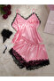 Women's Plus Size Lace Trim Cami Top With Shorts Pajama Set - 2