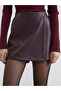 Lcw Vision Dar Fit Women's Leather-Look Short Skirt - 3