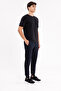 Melange Textured Elastic Waist Side Pockets Single Back Pocket Skinny Leg Sweatpants - 8