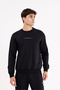 Minimal Chest Embroidered Comfortable Fit Flexible Cuffed m Transitional Crew Neck Sweatshirt - 5
