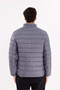 High Collar Quilted Channel Full Zip Double Pocket Lightweight Thermal Insulated Puffer Coat - 3