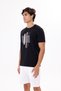 Front Printed Geometric Pattern Crew Neck Comfortable Fit Breathable Cotton Short Sleeve T-Shirt - 3
