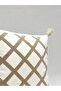 Single Punch Embroidered 100% Cotton White Fabric Throw Pillow Cover - 4