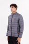 High Collar Quilted Channel Full Zip Double Pocket Lightweight Thermal Insulated Puffer Coat - 2