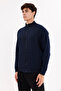 Striped Surface Effect Relaxed Fit Half Button Transitional Polo Neck T-Shirt - 2