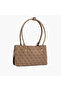 Monogram Texture Shoulder Bag with Double Handle - 3