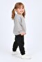 Girl's Crew Neck Print Detailed Sweatshirt and Fleece-Lined Jogger Bottom Set – Gray - 5