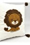 Single Punch Embroidered 100% Cotton White Fabric Throw Pillow Cover - 4