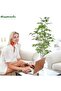 5.6ft Artificial Bamboo Tree with Tall White Planter, 4 Trunks & Silk Leaves - 3