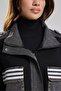 Women's Denim Paneled Striped Detail Design Jacket - 8