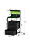 Modern Black Bedside Table with Charging & LED Lights, 3 Drawers & Shelves for Bedroom Storage