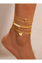 Set of 7 - Butterfly Drop Anklet - 4