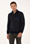 Men's Regular Fit Crew Neck Navy Blue Sweatshirt 50310259-Vr033 - 3