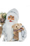 Realistic Decorative Santa Claus Figure with Grey Fur Coat / 30 cm New Year Gift - 6