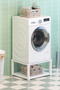 Metal Washer and Dryer Riser under Washing Machine Shelf - 3